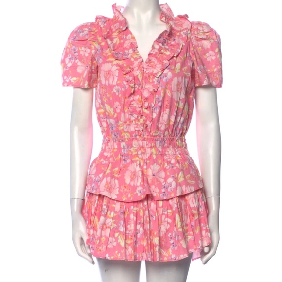 LOVESHACKFANCY Ellis Mini Beach Summer Dress in Pink Party Bash Size Medium - Picture 1 of 16